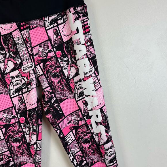 Star Wars Pink Black Graphic Comic Book Leggings Girls size XL 14 16 - Picture 4 of 8